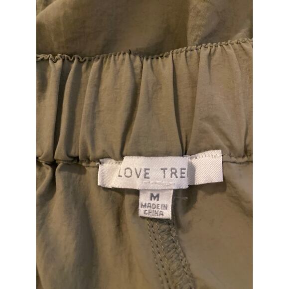 Love Tree Size Green Parachute Cargo Pants Drawstring Hem High Rise Size Medium - Picture 8 of 10